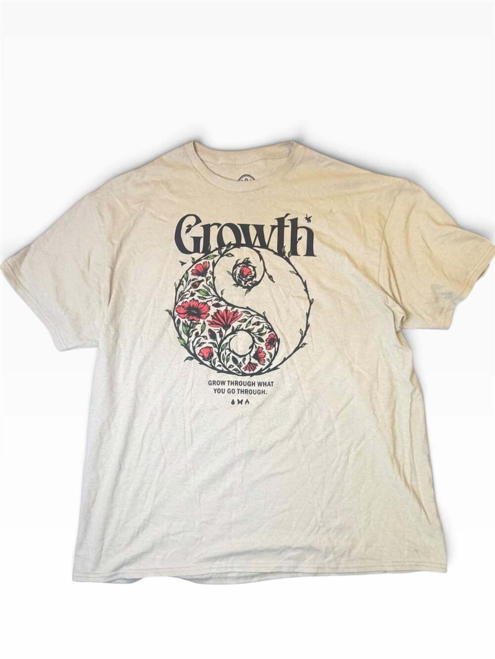 DOM It's About The Art Growth Yin Yang Graphic T-Shirt XL Cream